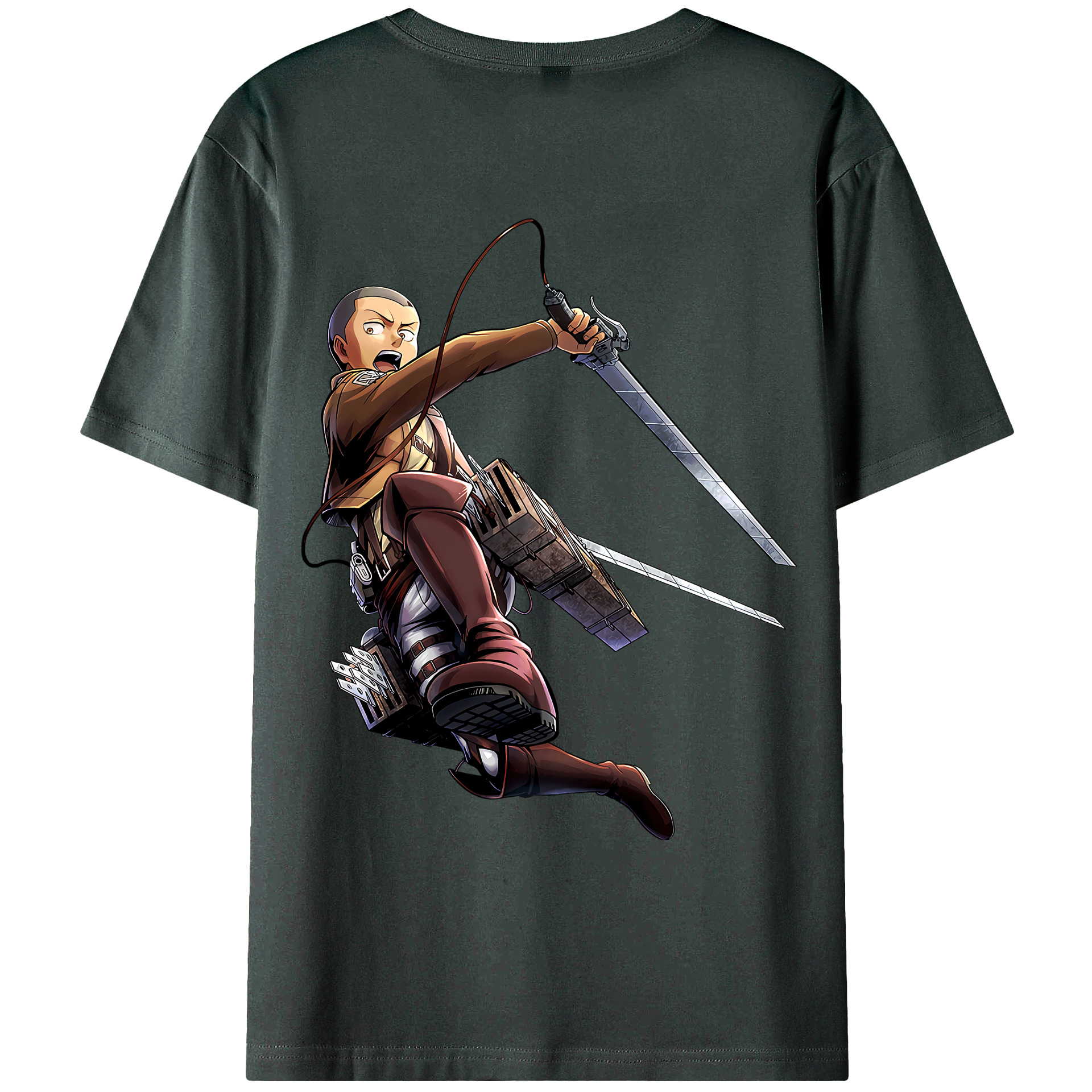（画像用） 進撃の巨人 コニー·スプリンガー Attack on Titan Connie Springer 綿100％ メンズ半袖Tシャツ（バックプリント） 通気性